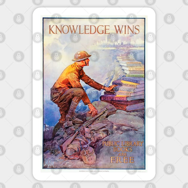 Restored and Updated Knowledge Wins Poster Print Sticker by vintageposterco